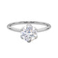 Original Maulijewels 1.00 Carat Diamond ( G-H/ VS1 ) Moissanite Solitaire Engagement Rings In 14K Solid White Gold