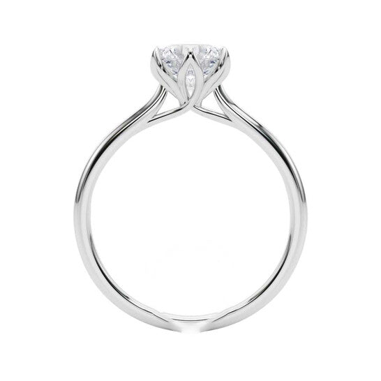 Original Maulijewels 1.00 Carat Diamond ( G-H/ VS1 ) Moissanite Solitaire Engagement Rings In 14K Solid White Gold