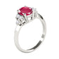 Original Maulijewels 1.00 Carat Diamond & Oval Shape Ruby Gemstone Ring In 10K White Rose Yellow Gold