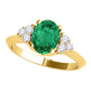 Original Maulijewels 1.00 Carat Emerald & Round White Diamond Gemstone Ring In 10K Solid White, Rose Yellow Gold