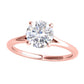 Original Maulijewels 1.00 Carat Moissanite White Diamond ( G-H/ VS1 ) Engagement Wedding Rings in 14K Rose Gold