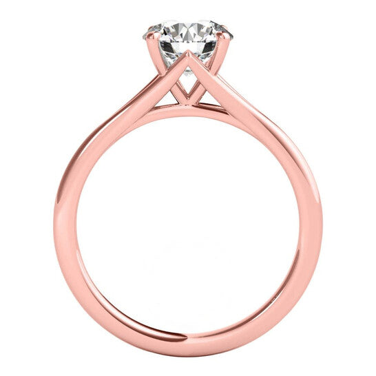 Original Maulijewels 1.00 Carat Moissanite White Diamond ( G-H/ VS1 ) Engagement Wedding Rings in 14K Rose Gold