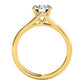 Original Maulijewels 1.00 Carat Moissanite White Diamond ( G-H/ VS1 ) Engagement Wedding Rings in 14K Yellow Gold