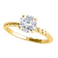 Original Maulijewels 1.00 Carat White Moissanite Diamond Engagement Ring For Women In 14K Yellow Gold