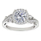 Original Maulijewels 1.00 Ct Natural Diamond Halo Engagement Ring In 14K Solid White Gold