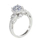 Original Maulijewels 1.00 Ct Natural Diamond Halo Engagement Ring In 14K Solid White Gold