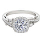 Original Maulijewels 1.00 Ct Natural Diamond Halo Engagement Ring In 14K Solid White Gold