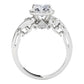 Original Maulijewels 1.00 Ct Natural Diamond Halo Engagement Ring In 14K Solid White Gold