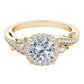 Original Maulijewels 1.00 Ct Natural Diamond Halo Engagement Ring In 14K Solid Yellow Gold