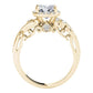 Original Maulijewels 1.00 Ct Natural Diamond Halo Engagement Ring In 14K Solid Yellow Gold