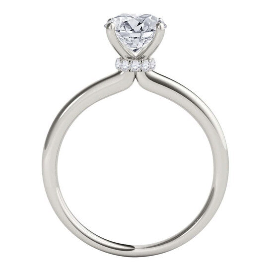 Original Maulijewels 1.05 Carat Round White Diamond Solitaire Style Engagement Ring In 14K White Gold