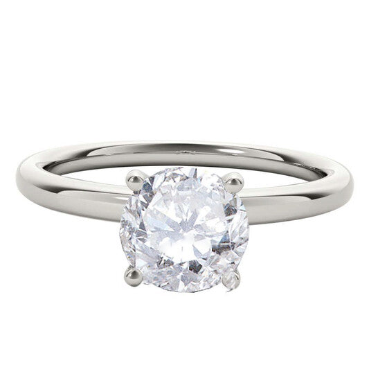 Original Maulijewels 1.05 Carat Round White Diamond Solitaire Style Engagement Ring In 14K White Gold