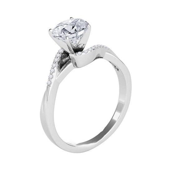 Original Maulijewels 1.10 Carat White Diamond Solitaire Style Engagement Ring 18K Solid White Gold