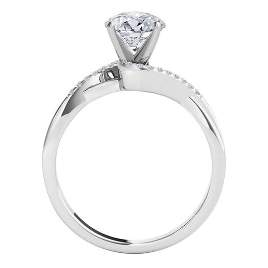 Original Maulijewels 1.10 Carat White Diamond Solitaire Style Engagement Ring 18K Solid White Gold