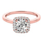 Original Maulijewels 1.15 Carat Moissanite & Halo Natural Diamond Engagement Ring In 14K Rose Gold