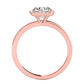 Original Maulijewels 1.15 Carat Moissanite & Halo Natural Diamond Engagement Ring In 14K Rose Gold