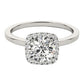 Original Maulijewels 1.15 Carat Moissanite & Halo Natural Diamond Engagement Ring In 14K White Gold