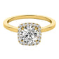 Original Maulijewels 1.15 Carat Moissanite & Halo Natural Diamond Engagement Ring In 14K Yellow Gold