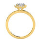 Original Maulijewels 1.15 Carat Moissanite & Halo Natural Diamond Engagement Ring In 14K Yellow Gold