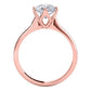 Original Maulijewels 1.15 Carat Natural Round White Diamond ( H-I/ I1-I2 ) Solitaire Engagement Ring In 14K Solid Rose Gold