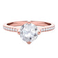 Original Maulijewels 1.15 Carat Natural Round White Diamond ( H-I/ I1-I2 ) Solitaire Engagement Ring In 14K Solid Rose Gold