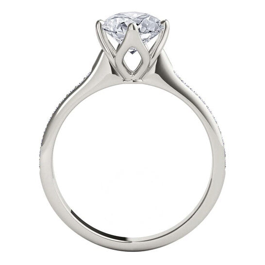 Original Maulijewels 1.15 Carat Natural Round White Diamond ( H-I/ I1-I2 ) Solitaire Engagement Ring In 14K Solid White Gold