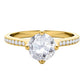 Original Maulijewels 1.15 Carat Natural Round White Diamond ( H-I/ I1-I2 ) Solitaire Engagement Ring In 14K Solid Yellow Gold