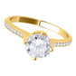 Original Maulijewels 1.15 Carat Natural Round White Diamond ( H-I/ I1-I2 ) Solitaire Engagement Ring In 14K Solid Yellow Gold