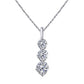 Original Maulijewels 1/2 Carat White Diamond 14K Solid White Gold Tear Drop Pendant Necklace For Women With 18" 925 Sterling Silver Box Chain