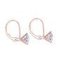 Original Maulijewels 1/2 Carat White Diamond ( H-I/ I1-I2 ) Women's Three Prong Set Martini Leverback Earrings In 14K Solid Rose Gold