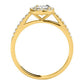 Original Maulijewels 1.25 Carat Cushion Cut Halo Diamond Moissanite Engagement Ring In 14K Yellow Gold