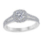 Original Maulijewels 1.25 Carat Cushion Halo Real White Diamond Engagement Wedding Ring In 14k white Gold