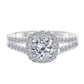 Original Maulijewels 1.25 Carat Cushion Halo Real White Diamond Engagement Wedding Ring In 14k white Gold