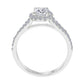 Original Maulijewels 1.25 Carat Cushion Halo Real White Diamond Engagement Wedding Ring In 14k white Gold