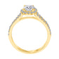 Original Maulijewels 1.25 Carat Cushion Halo Real White Diamond Engagement Wedding Ring In 14k Yellow Gold