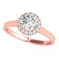 Original Maulijewels 1.25 Carat Moissanite & Halo Round Diamond Engagement Ring 14K Solid Rose Gold