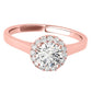 Original Maulijewels 1.25 Carat Moissanite & Halo Round Diamond Engagement Ring 14K Solid Rose Gold