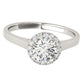 Original Maulijewels 1.25 Carat Moissanite & Halo Round Diamond Engagement Ring 14K Solid White Gold