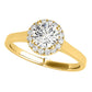 Original Maulijewels 1.25 Carat Moissanite & Halo Round Diamond Engagement Ring 14K Solid Yellow Gold