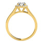 Original Maulijewels 1.25 Carat Moissanite & Halo Round Diamond Engagement Ring 14K Solid Yellow Gold