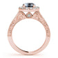 Original Maulijewels 1.40 Carat Round Shape Black And White Diamond Wedding Ring  in 14k Rose Gold