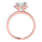 Original Maulijewels 14K Rose Gold 1.75 Carat Cushion Cut Moissanite Diamond ( G-H/ VS1 ) Halo Engagement Ring