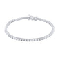 Original Maulijewels 14K Solid White Gold 3.85 Carat Natural Round White Diamond ( F-G/ SI1 ) 7" Tennis Bracelet For Women/ Girls