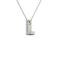 Original Maulijewels 14K White Gold 0.07 Ct Natural Prong Set Diamond Initial " L " Necklace Pendant With 18" Gold Cable Chain