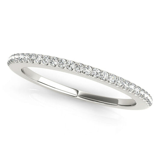 Original Maulijewels 14K White Gold 0.14 Carat Diamond Wedding Band