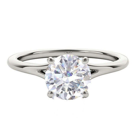 Original Maulijewels 14K White Gold 1.50 Carat White Moissanite Diamond Engagement Wedding Ring