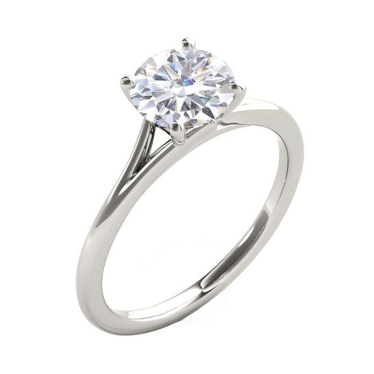 Original Maulijewels 14K White Gold 1.50 Carat White Moissanite Diamond Engagement Wedding Ring