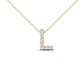 Original Maulijewels 14K Yellow Gold 0.07 Ct Natural Prong Set Diamond Initial " L " Necklace Pendant With 18" Gold Cable Chain