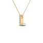 Original Maulijewels 14K Yellow Gold 0.07 Ct Natural Prong Set Diamond Initial " L " Necklace Pendant With 18" Gold Cable Chain