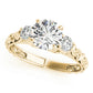 Original Maulijewels 14k Yellow Gold 0.50 Carat Diamond Three Stone Engagement Ring